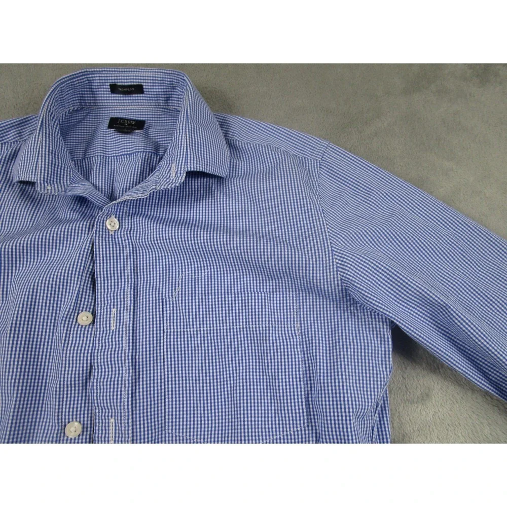 J Crew Shirt Mens Small‎ Blue Checked Thompson Button Up Preppy Long SLeeve